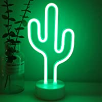 Cactus Verde Letreros de luz de neón LED- luz nocturna- soporte decorativo para arte- base- luz de mesa para el hogar…